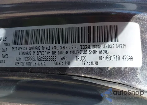 2019 Ram 1500 Classic Lone Star 4X2 5'7 Box from USA, damaged, VIN 1C6RR6LT8KS529068